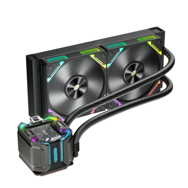 Cooler procesor 1stplayer x-starship 240-bk, display ips de 2,4 inches, argb, compatibil amd/intel, negru