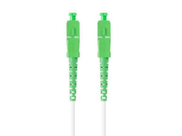 Patch cord fibră sm sc/apc-sc/apc simplex 5 m lszh g657a2 3,0 mm alb
