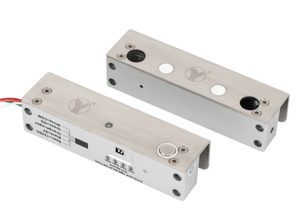 Bolt electric dublu cu actiune electromagnetica, monitorizare, temporizare si led de stare: tensiune de alimentare: 12 vcc; curent absorbit: 360 ma -in repaus / 2000 ma - la declansare; forta de retinere: 9806 n (1000 kgf); temporizare: 0/3/6/9 secunde; s