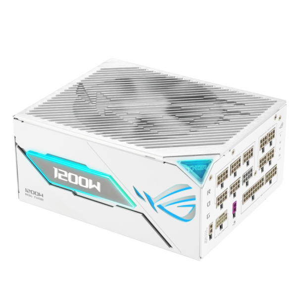 Asus rog -thor-1200p3-white-gaming. total power: 1200 w, ac input voltage: 100 - 240 v, power factor correction (pfc) type: active. motherboard power connector: 20+4 pin atx, motherboard power cable length: 61 cm, sata power cable length: 400,120 mm. purp