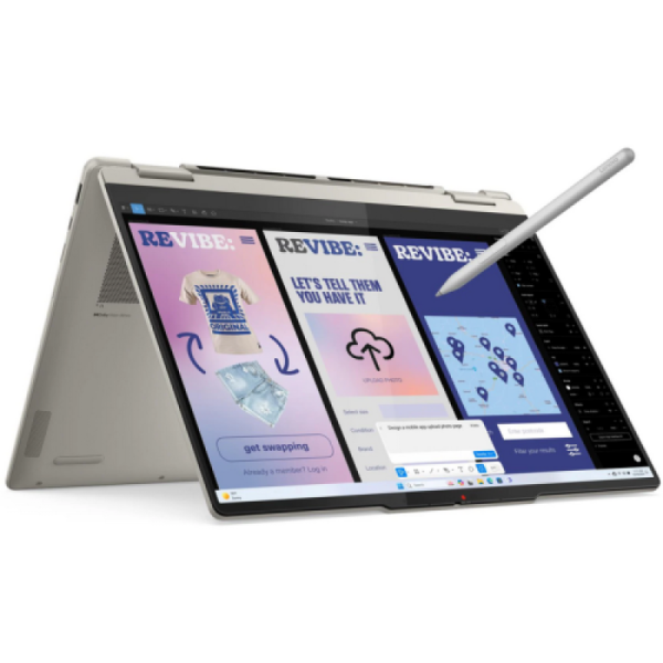 Laptop lenovo yoga 7 2-in-1 14ill10, 14" wuxga (1920x1200) oled 600nits (peak) / 400nits (typical) glossy / anti-fingerprint, 100% dci-p3, 60hz, dolby vision®, tÜv low blue light, displayhdr™ true black 500, glass, touch, intel® core ultra 7 256v, 8c (4p 