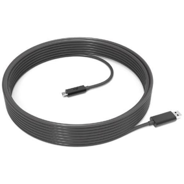 Cablu de date logitech conector 1:usb ; conector 2:usb-c, lungime 10m, negru