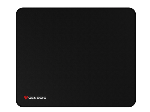 Genesis carbon 500 m logo. width: 250 mm, depth: 300 mm. product colour: black, surface coloration: monochromatic, material: fabric,  rubber, gaming mouse pad