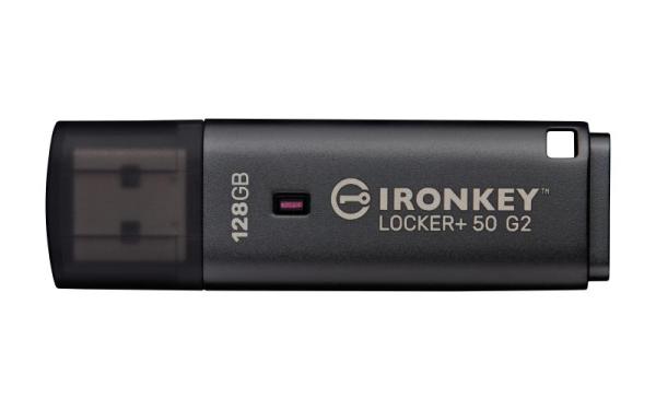 Kingston technology ironkey locker+ 50 g2. capacity: 128 gb, device interface: usb type-a, usb version: 3.2 gen 1 (3.1 gen 1), read speed: 145 mb/s, write speed: 115 mb/s. form factor: cap. weight: 22.94 g. product colour: black