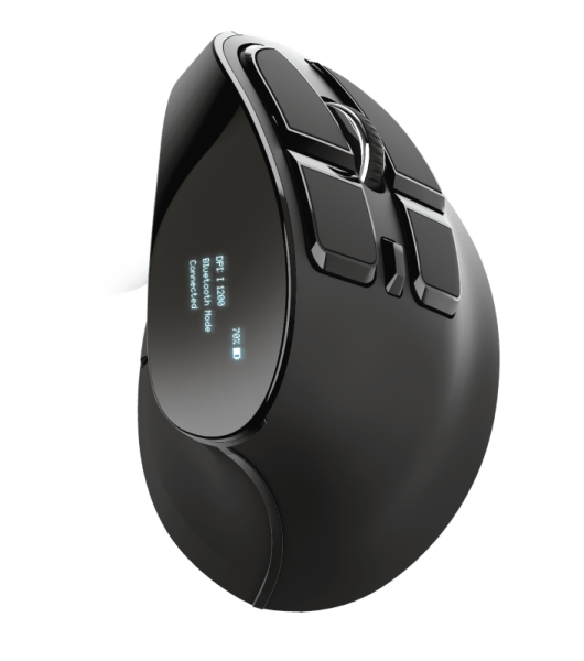 Mouse trust voxx, rechargeable ergonomic wireless, negru