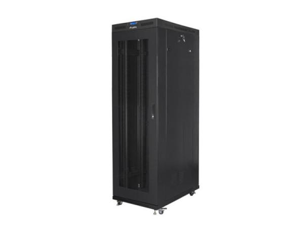 Cabinet rack lanberg 19" 42u/800x1200, self-assembly, ral9004, greutate 139 kg, negru