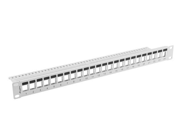 Patch panel gol 24 porturi 1u pentru module keystone, gri