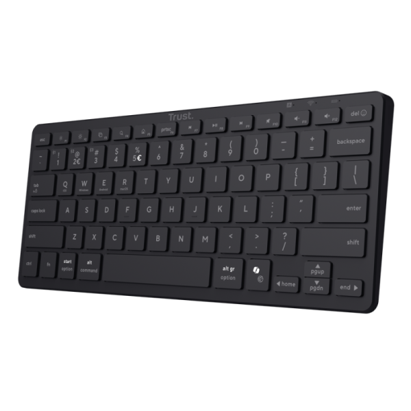 Tastatura trust nado 2 wireless, 13 taste media, material abs, negru