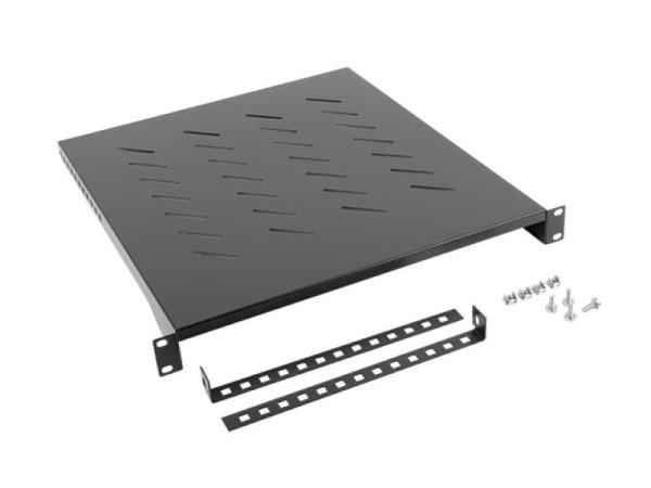 Poliță fixă 19" 1u / 483x500 mm,  max. 25 kg, negru