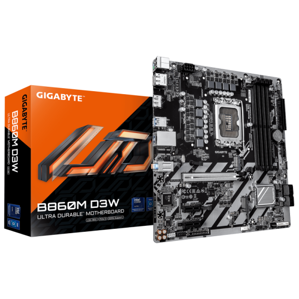 Placa de baza gigabyte b860m d3w, lga 1851, ddr5, micro-atx
