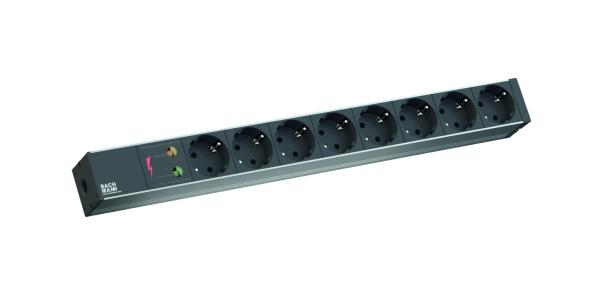 Bachmann it pdu 8x prize schuko ,protectie supratensiune , 2m, in schuko, negru, aluminiu