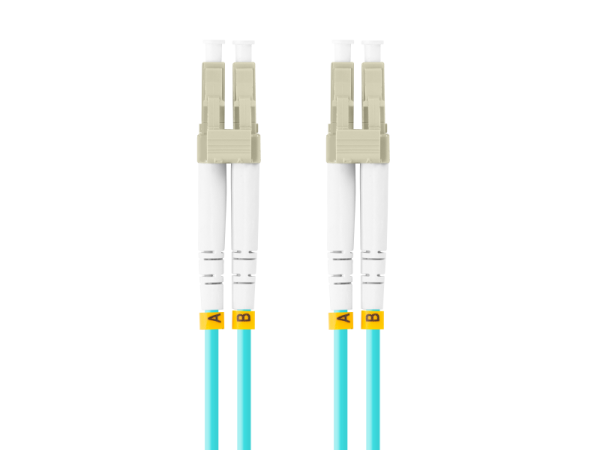 Patch cord fibră mm lc/upc-lc/upc duplex 2 m lszh om3 50/125 3,0 mm aqua