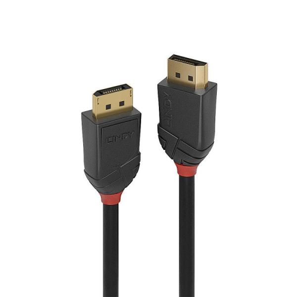 Cablu lindy displayport 2.1 54g, lungime 2m, supported bandwidth: 54gbps, rezolutie maxima 16360 x 8640 (16k) @ 60hz, 4:4:4, 10-bit, negru
