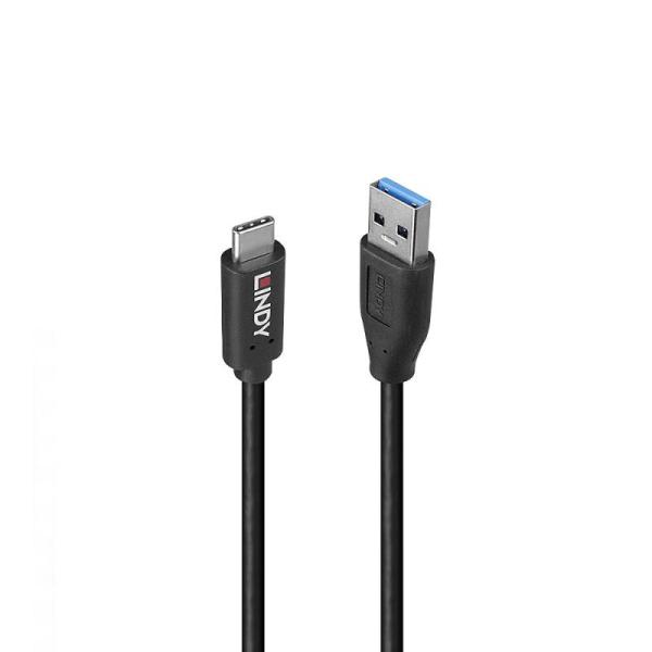 Cablu lindy 1m usb 3.2 type-a to type-c (tata - tata), black line, supported bandwidth: 10gbps, negru