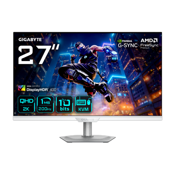 Gigabyte m27q2 qd ice. display diagonal: 68.6 cm (27"), display resolution: 2560 x 1440 pixels, hd type: quad hd, display technology: led, response time: 1 ms, native aspect ratio: 16:9, viewing angle, horizontal: 178°, viewing angle, vertical: 178°. buil