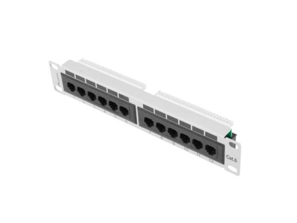 Patch panel 12 porturi 1u 10" cat.6 utp gri