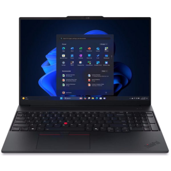 Laptop thinkpad e16 gen 3 (amd); 16" wuxga (1920x1200) ips 300nits anti- glare, 45% ntsc; amd ryzen™ 7 250 (8c / 16t, 3.3 / 5.1ghz, 8mb l2 / 16mb l3); video integrated amd radeon™ 780m graphics; ram 2x 16gb sodimm ddr5-5600; 1tb ssd m.2 2242 pcie® 4.0x4 n