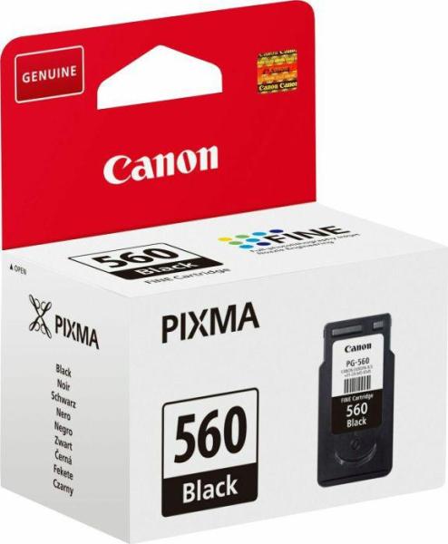 Cartus cerneala canon pg-560, black, capacitate 7.5ml / 180 pagini, pentru pixma ts5350, pixma ts5351, pixma ts5352.