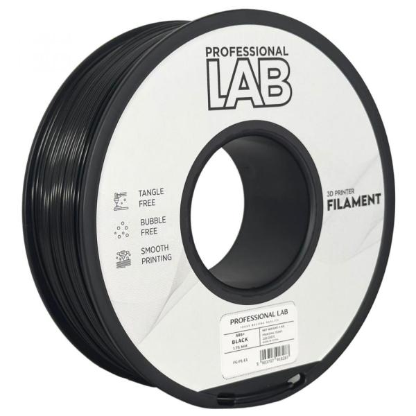 Filament 3d proffesional lab, diamentru 1.75mm, greutate: 1kg, culoare: negru, material: abs+, temperatura: 220-250c.
