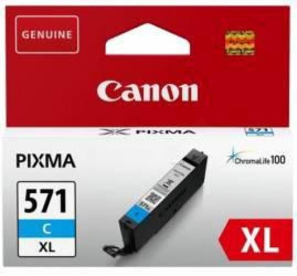Cartus cerneala canon cli-571xl, cyan, capacitate 11ml, pentru canon pixma mg6850/mg6851, canon pixma mg5750/mg5751, canon pixma mg7750/mg7751/mg7752.