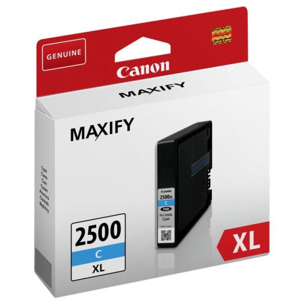 Cartus cerneala canon pgi2500xlc, cyan, dual resistant high density, capacitate 19.3ml / 1755 pagini, pentru canon maxify ib4050, mb5050, mb5350