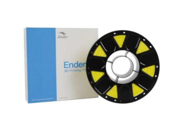 Creality ender pla 3d printer filament, yellow, 1kg printing temperature: 200, filament diameter: 1.75mm, tensile strength: 60mpa, size of filament wheel: diameter 200mm, height 70mm, hole diameter 56mm.