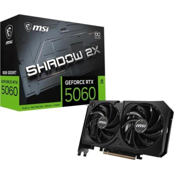 Placa video msi geforce rtx 5060 shadow 2x oc max, 8gb gddr7, pci express 5.0 x8, 128-bit
