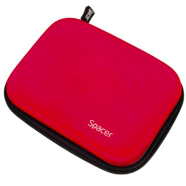 Husa spacer pentru hdd/ssd 2.5", buzunar intern plasa, rosu