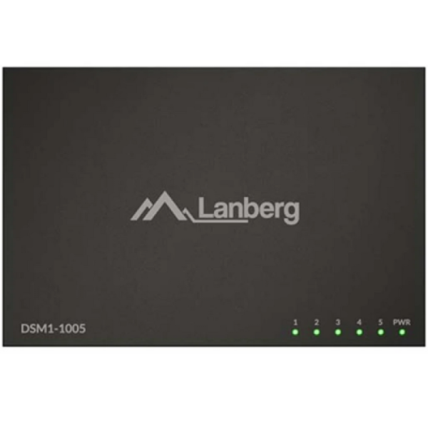 Switch lanberg dsm1-1005, 5 porturi 1000base-t, unmanaged, maxiumum network link speed 1gb/s, latime de banda suportata 10 gbps, negru
