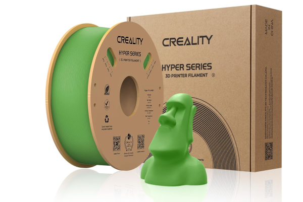 Creality hyper pla 3d printer filament, green, temperatura printare: 200-220 grade celsius, diametru filament: 1.75mm, tensile strength: 52.99mpa, bending strenght:92.38mpa dimensiuni rola filament: diametru 200mm, inaltime 70mm, gaura centrala 56mm, vite