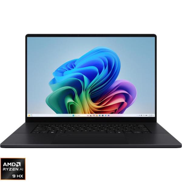 Laptop consumer asus proart p16 h7606wm, cu procesor ryzen ai 9 370, 16'' oled, 32 gb lpddr5x, 2 tb, nvidia, 8gb gddr7, windows 11 pro, 2 ani garantie
