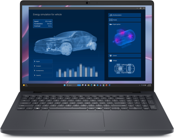 Laptop workstation dell pro max 16 mc16255, cu procesor ryzen ai 5 340, 16'' ips, 16 gb lpddr5x, 256 gb, amd radeon 840m, windows 11 pro, 3 ani garantie