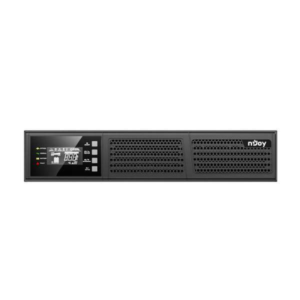 Ups njoy runa 3k, 3000va/2700w, online, dubla conversie, rackabil 2u, ecran lcd, conectori de iesire 4 x iec-c13 + 1 x iec-c19, 6 x gpl09122l incluse