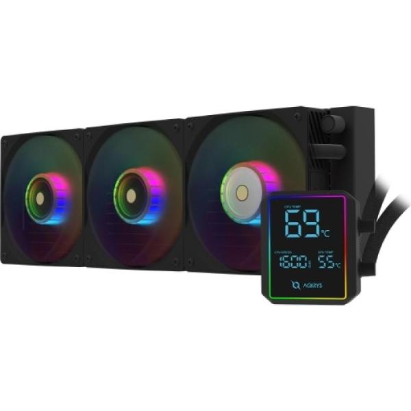 Cooler procesor aqirys aurora 360, lichid, 12 cm, 3 ventilatoare, argb