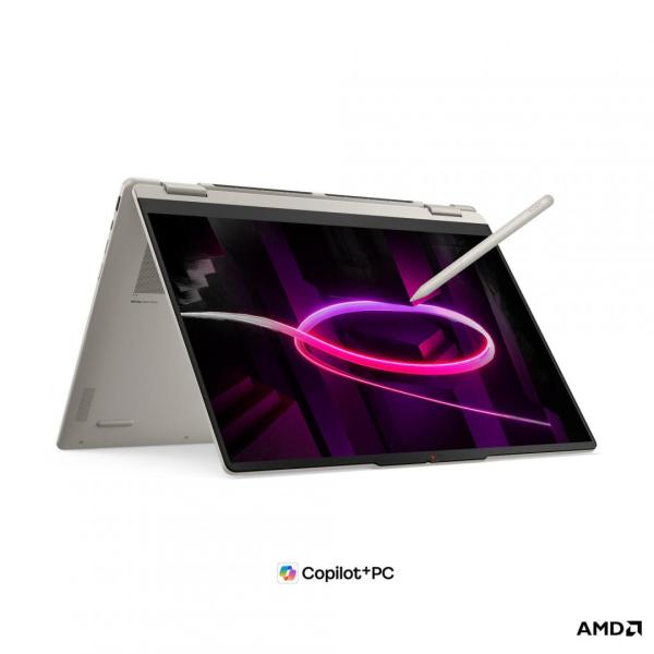 Laptop lenovo yoga 7 2-in-1 16agp11, 16" wuxga (1920x1200) oled 300nits glossy / anti-fingerprint, 100% dci-p3, 100% srgb, 60hz, dolby vision®, tÜv low blue light, glass, touch, amd ryzen™ ai 7 445 (6c / 12t, 2.0 / 4.6ghz, 6mb l2 / 8mb l3), video integrat