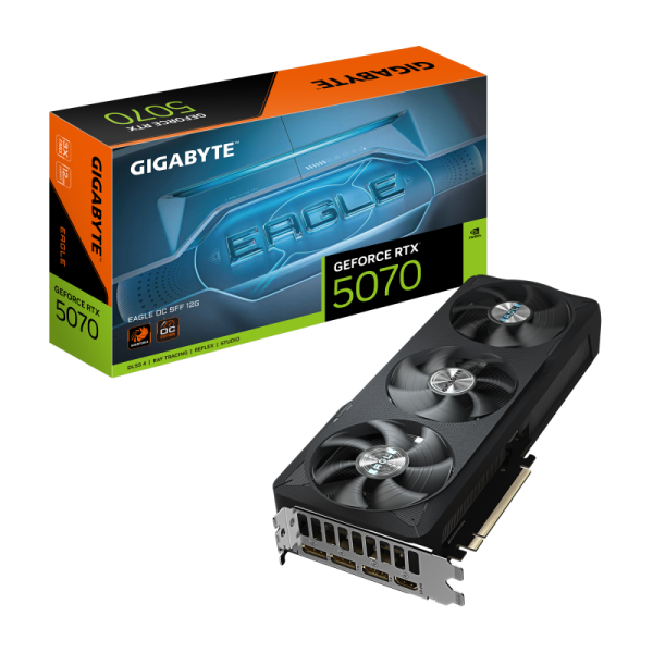 Placa video gigabyte geforce rtx 5070 eagle oc sff, 12gb gddr7, pci express 5.0, 192-bit