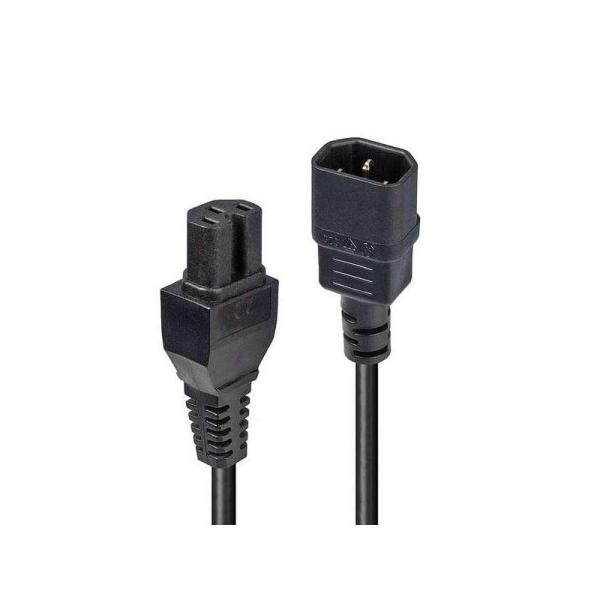 Cablu alimentare lindy c14 to c15, lungime 3m, material pvc & pbt, negru
