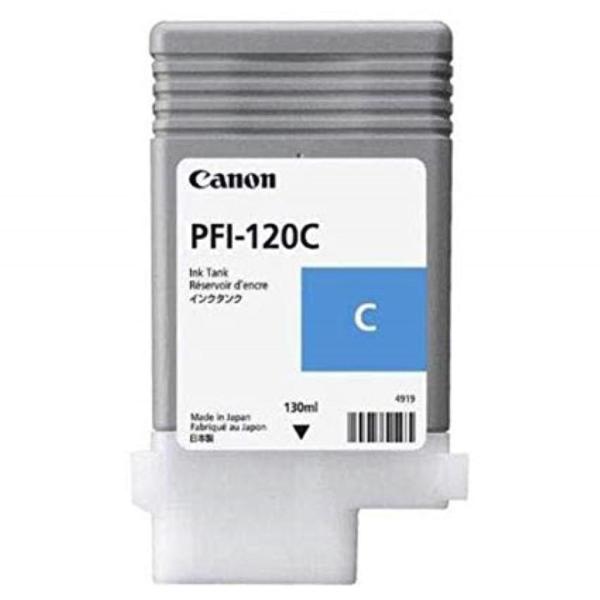 Cartus cerneala canon pfi-120c, cyan, capacitate 130ml, pentru canon tm 200/205/300/305.