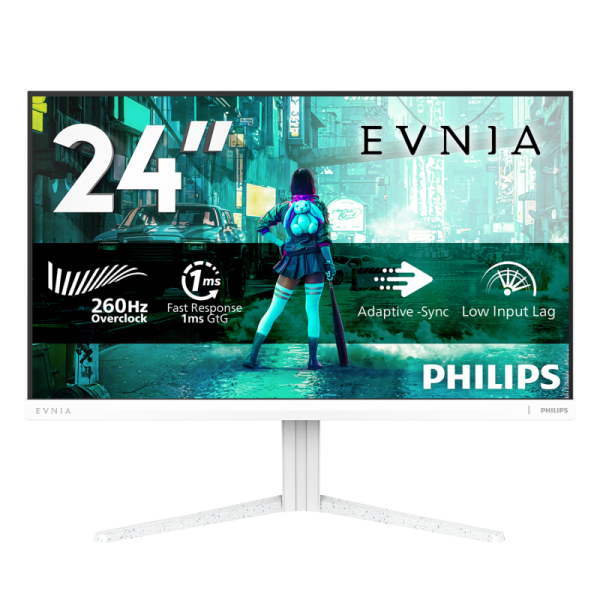 Monitor gaming philips evnia 3000 24" 24m2n3201p/00, 1920 x 1080 pixeli, white, 3 ani garantie