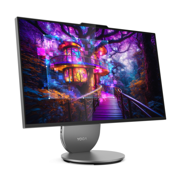 All-in-one consumer lenovo yoga aio 27iah10 cu procesor intel core ultra 7 255h pana la 5.1 ghz, 27 inch, qhd, 16 gb, intel arc 140t, freedos, grey, 3 ani garantie