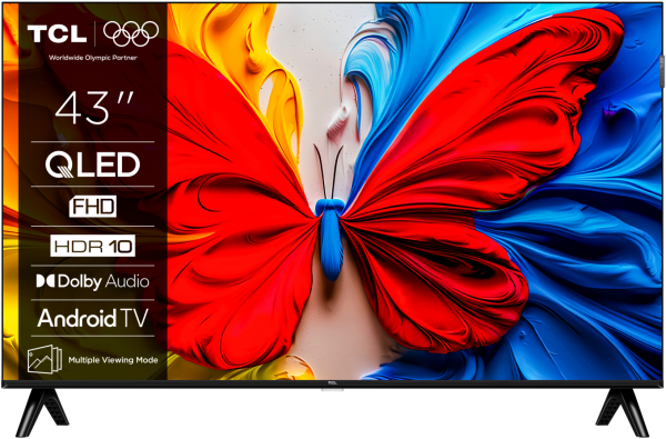 Televizor tcl qled 43s51k, 108 cm, smart android tv, fhd