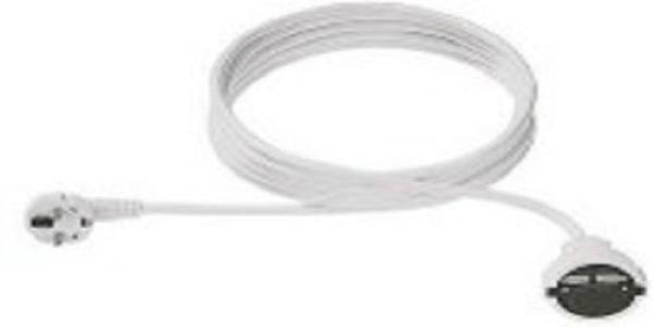 Cordon prelungitor schuko+priza h05vv-f 3g1.5, 5 m, alb, cu protectie pt copii