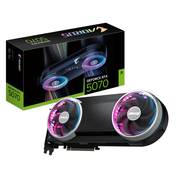 Placa video gigabyte geforce rtx 5070 aorus infinity, 12gb gddr7, pci express x16 5.0, 192bit