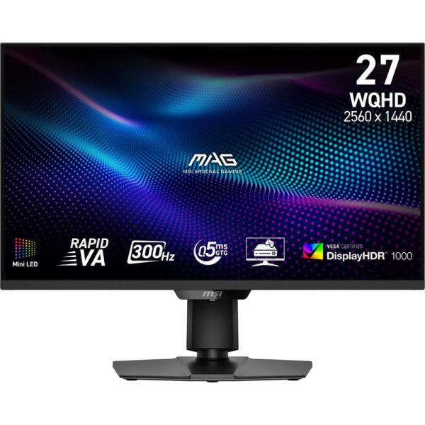 Msi mag 274qpf x30mv. display diagonal: 68.6 cm (27"), display resolution: 2560 x 1440 pixels, hd type: wide quad hd, display technology: lcd, response time: 0.5 ms, native aspect ratio: 16:9, viewing angle, horizontal: 178°, viewing angle, vertical: 178°