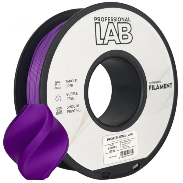 Prof. lab 3d filament 1kg pla+ purple, diametru: 1.75mm, greutate: 1kg, temperatura duza: 200c – 220c, temperatura platforma printare: 50c – 60c, culoare: negru, pla+ este o versiune revizuita a pla standard, mai durabil, mai putin casant, rezistenta mai 