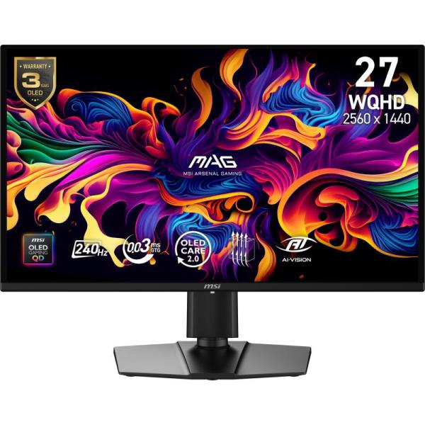 Monitor gaming msi mag 274qp qd-oled x24, 26.5", 2560 x 1440 pixeli, black, 3 ani garantie