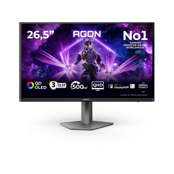 Monitor gaming aoc ag276qkd2, 26.5", 2560 x 1440 pixeli, black, grey, 3 ani garantie