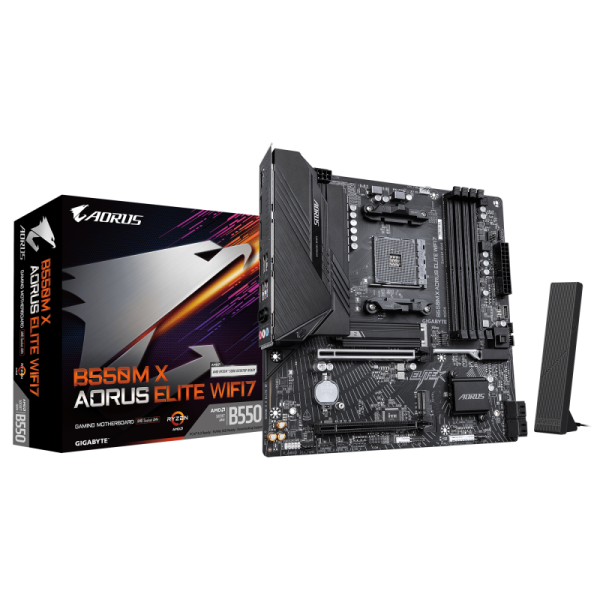 Placa de baza gigabyte b550m x aorus elite wifi7, socket am4, ddr4, micro-atx