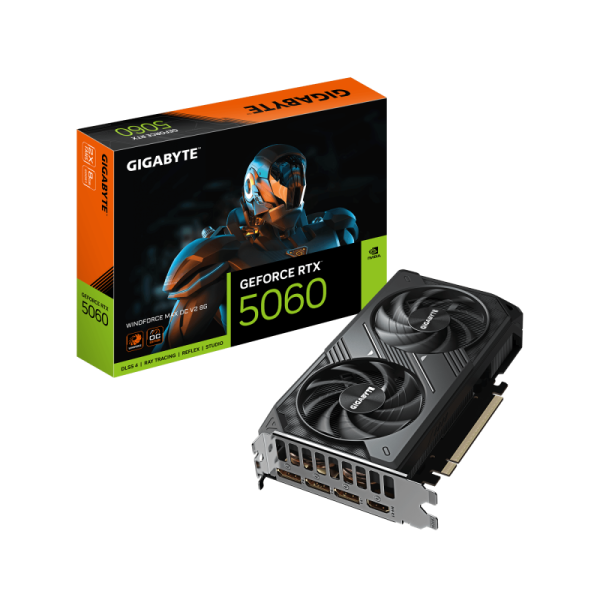 Placa video gigabyte geforce rtx 5060 windforce max oc, 8gb gddr7, pci express 5.0, 128bit