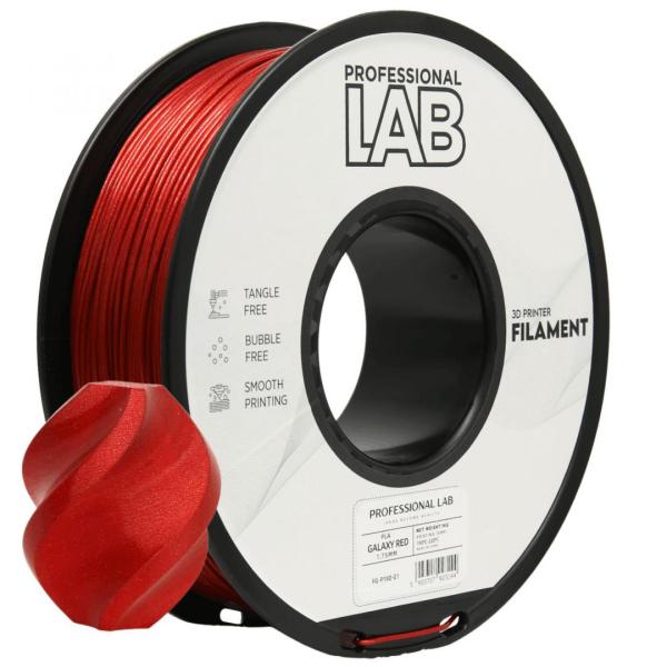 Prof. lab 3d filament 1kg pla galaxy red, diametru: 1.75mm, greutate: 1kg, temperatura duza: 185c – 215c, temperatura platforma: 25c – 60c.